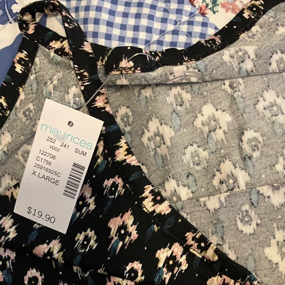 Maurices Black and Cream Patterned Tank Top - Picture 3 of 6